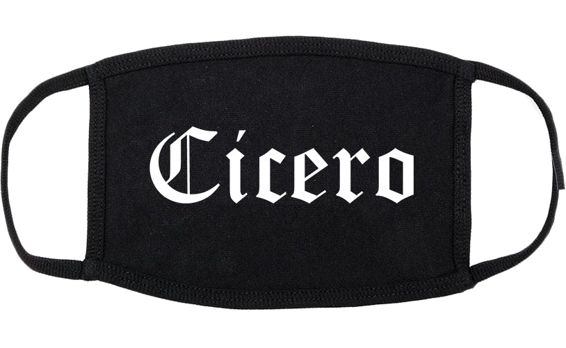 Cicero Illinois IL Old English Cotton Face Mask Black