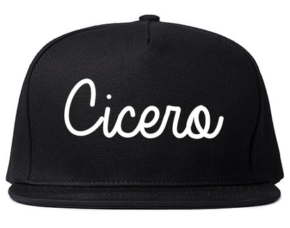 Cicero Illinois IL Script Mens Snapback Hat Black
