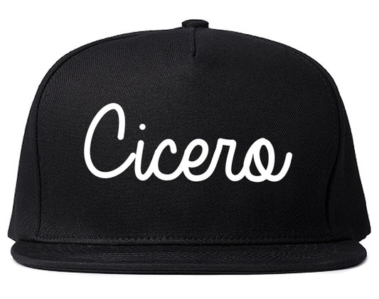 Cicero Illinois IL Script Mens Snapback Hat Black