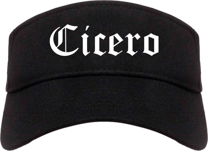 Cicero Illinois IL Old English Mens Visor Cap Hat Black