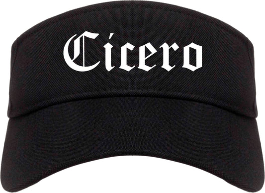 Cicero Illinois IL Old English Mens Visor Cap Hat Black