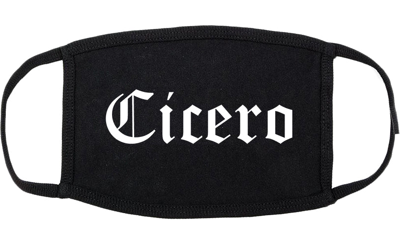 Cicero Indiana IN Old English Cotton Face Mask Black