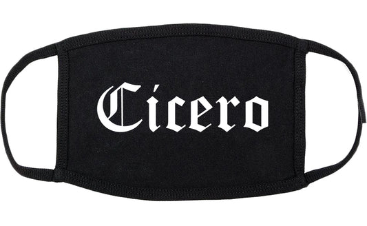 Cicero Indiana IN Old English Cotton Face Mask Black