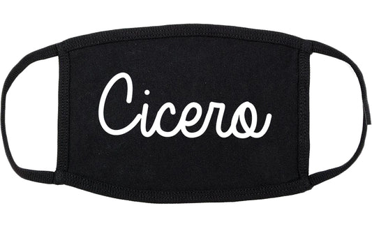Cicero Indiana IN Script Cotton Face Mask Black