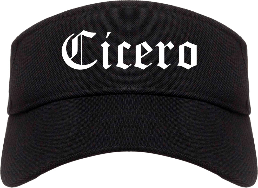 Cicero Indiana IN Old English Mens Visor Cap Hat Black