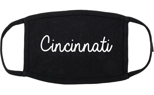 Cincinnati Ohio OH Script Cotton Face Mask Black