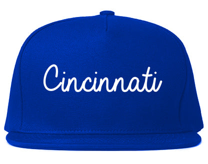 Cincinnati Ohio OH Script Mens Snapback Hat Royal Blue