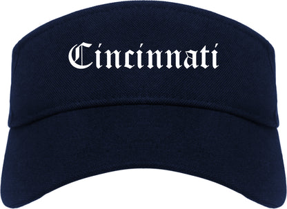 Cincinnati Ohio OH Old English Mens Visor Cap Hat Navy Blue