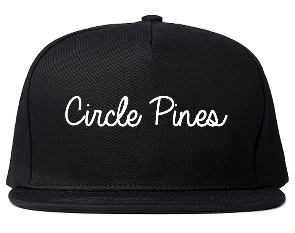 Circle Pines Minnesota MN Script Mens Snapback Hat Black