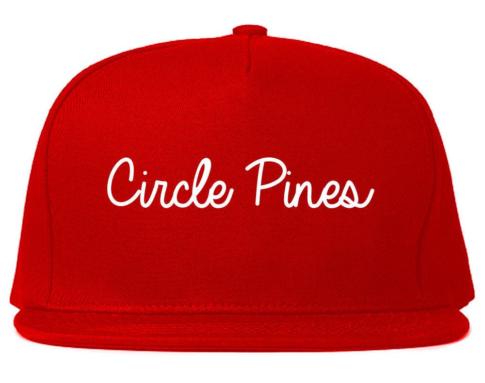 Circle Pines Minnesota MN Script Mens Snapback Hat Red