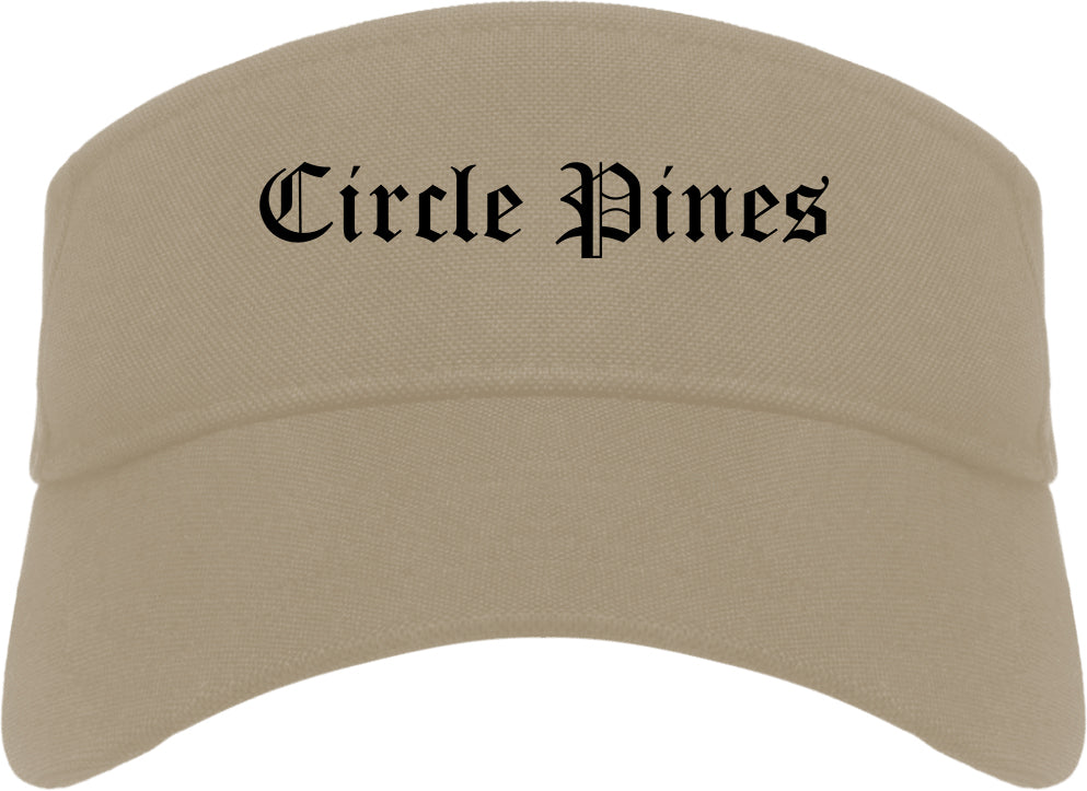 Circle Pines Minnesota MN Old English Mens Visor Cap Hat Khaki