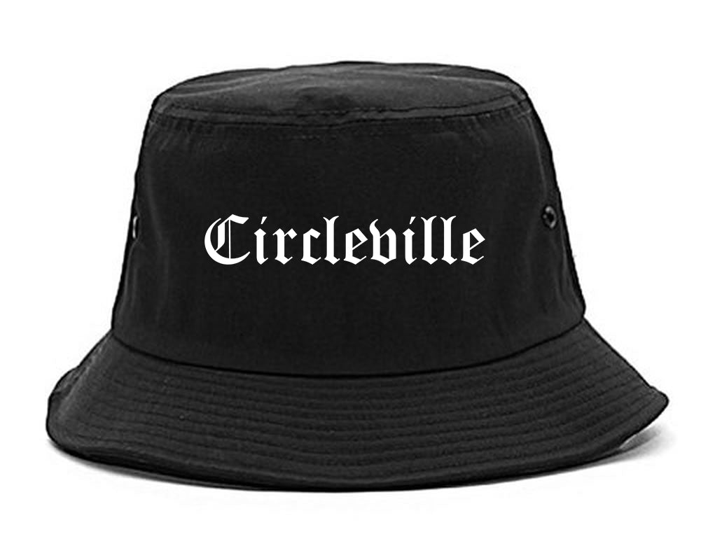 Circleville Ohio OH Old English Mens Bucket Hat Black