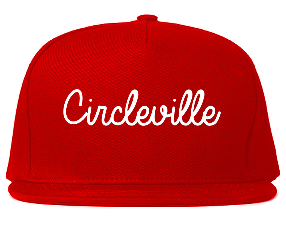 Circleville Ohio OH Script Mens Snapback Hat Red