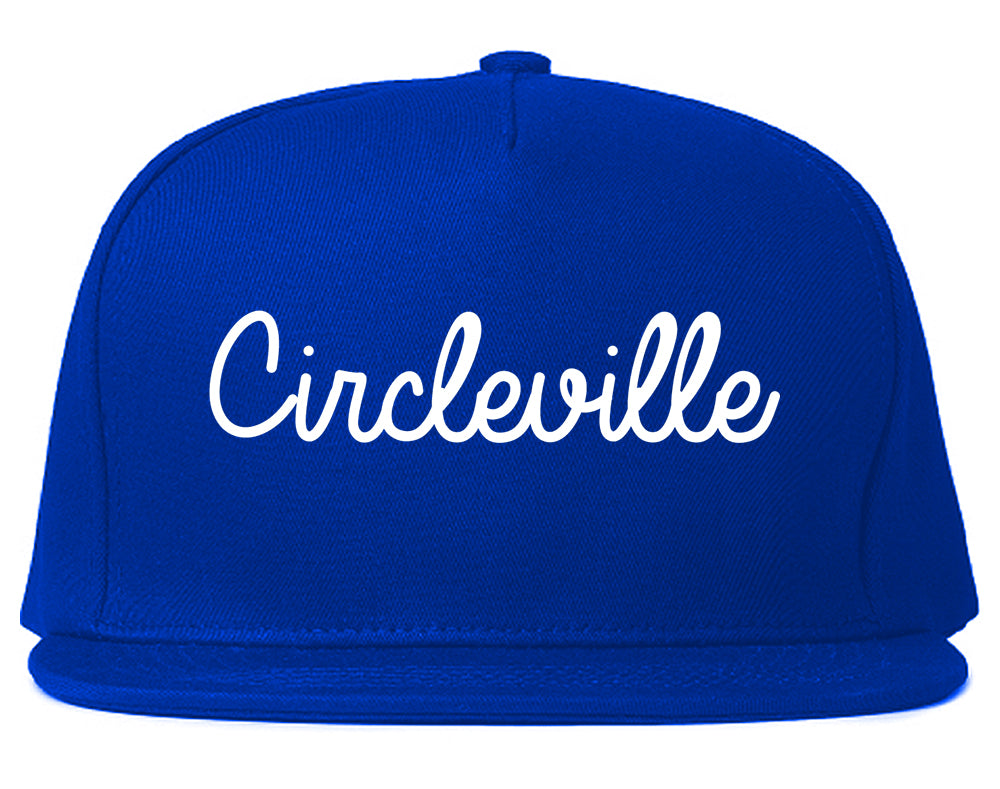 Circleville Ohio OH Script Mens Snapback Hat Royal Blue