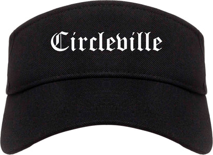 Circleville Ohio OH Old English Mens Visor Cap Hat Black
