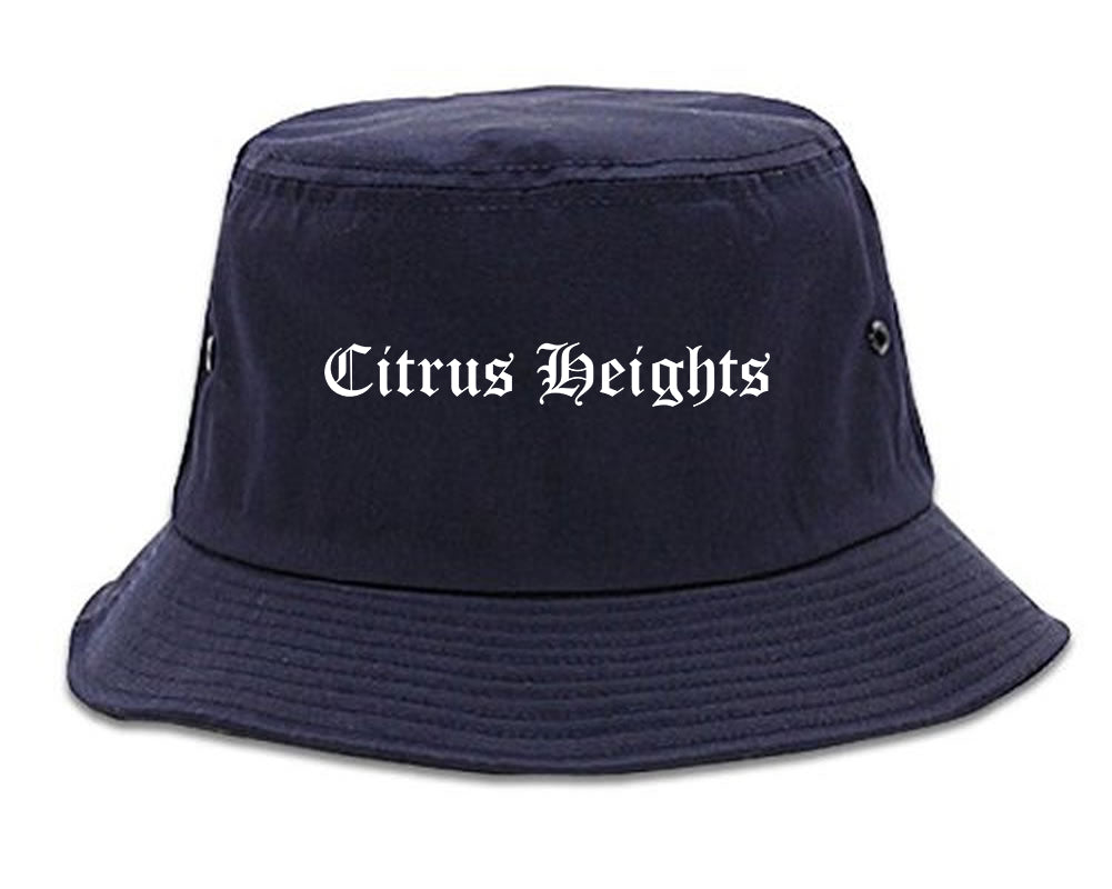 Citrus Heights California CA Old English Mens Bucket Hat Navy Blue
