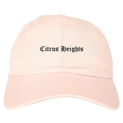 Citrus Heights California CA Old English Mens Dad Hat Baseball Cap Pink
