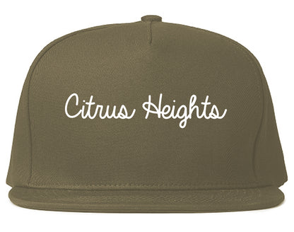 Citrus Heights California CA Script Mens Snapback Hat Grey