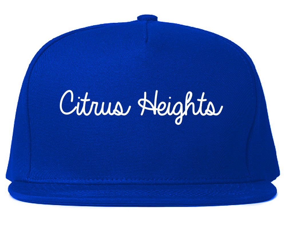 Citrus Heights California CA Script Mens Snapback Hat Royal Blue