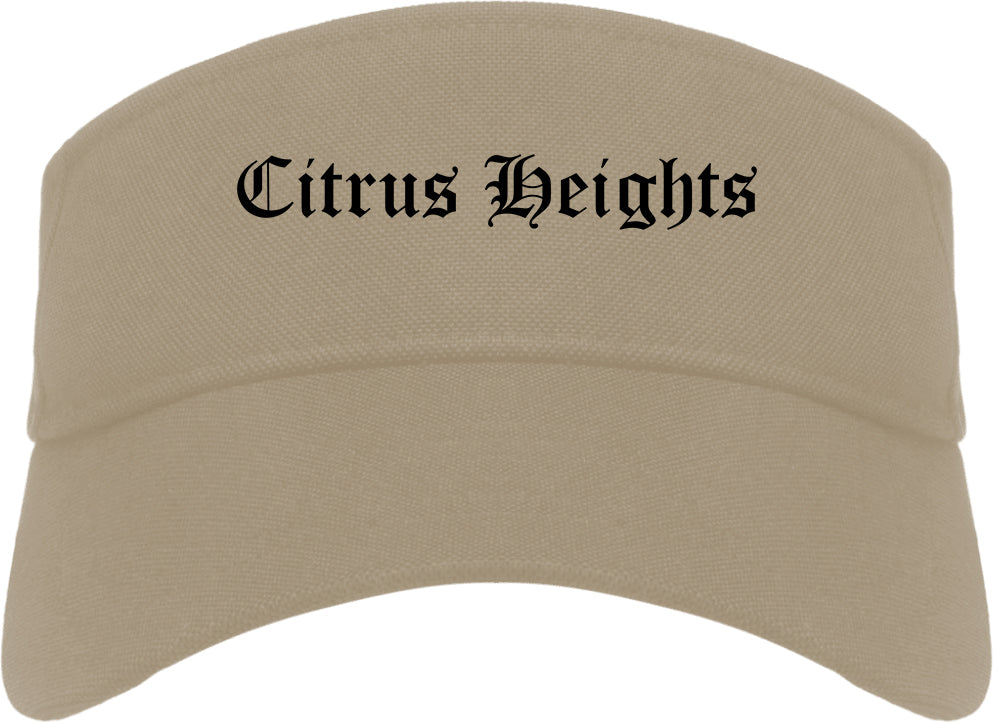 Citrus Heights California CA Old English Mens Visor Cap Hat Khaki