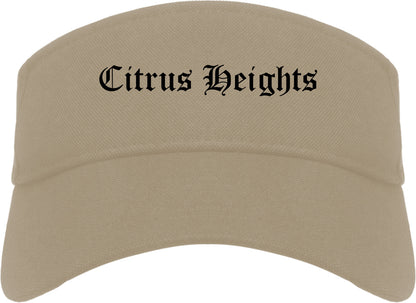 Citrus Heights California CA Old English Mens Visor Cap Hat Khaki