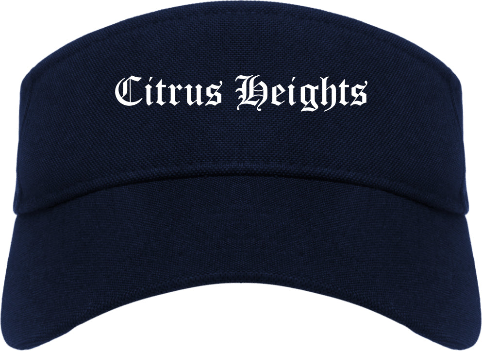 Citrus Heights California CA Old English Mens Visor Cap Hat Navy Blue
