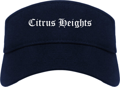 Citrus Heights California CA Old English Mens Visor Cap Hat Navy Blue