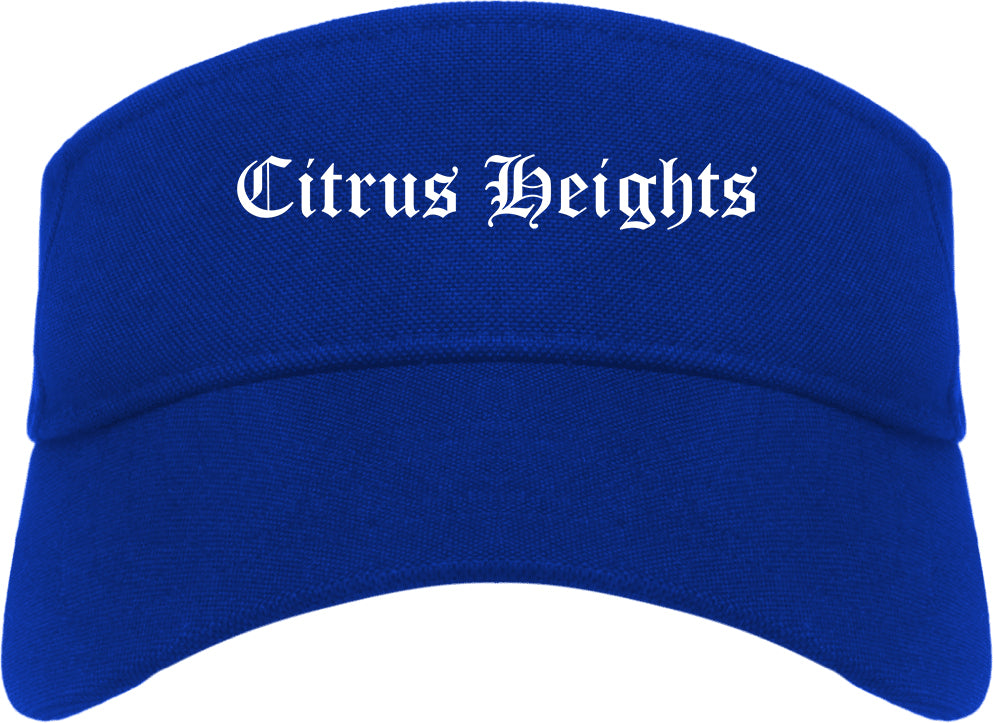 Citrus Heights California CA Old English Mens Visor Cap Hat Royal Blue