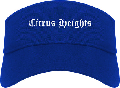 Citrus Heights California CA Old English Mens Visor Cap Hat Royal Blue