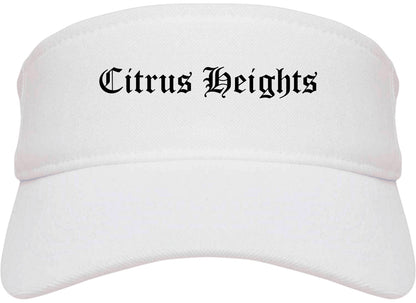 Citrus Heights California CA Old English Mens Visor Cap Hat White
