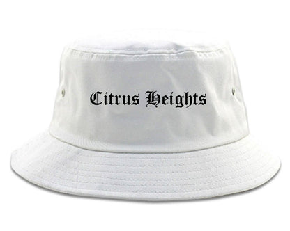 Citrus Heights California CA Old English Mens Bucket Hat White