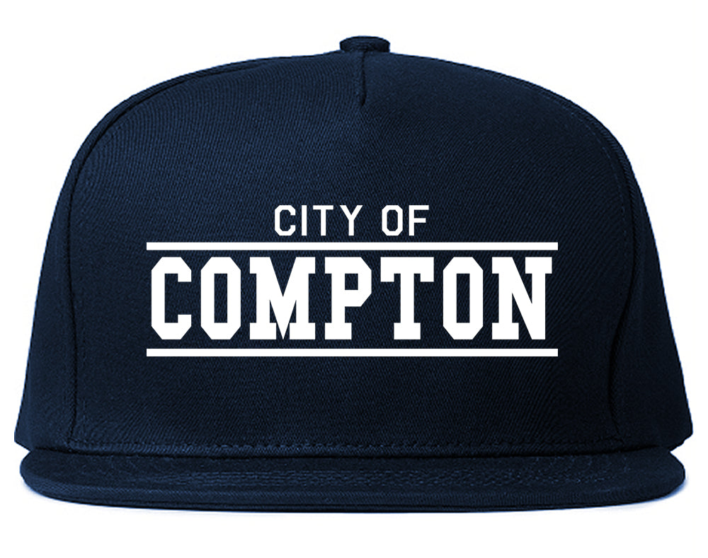 City Of Compton Lines California Mens Snapback Hat Navy Blue