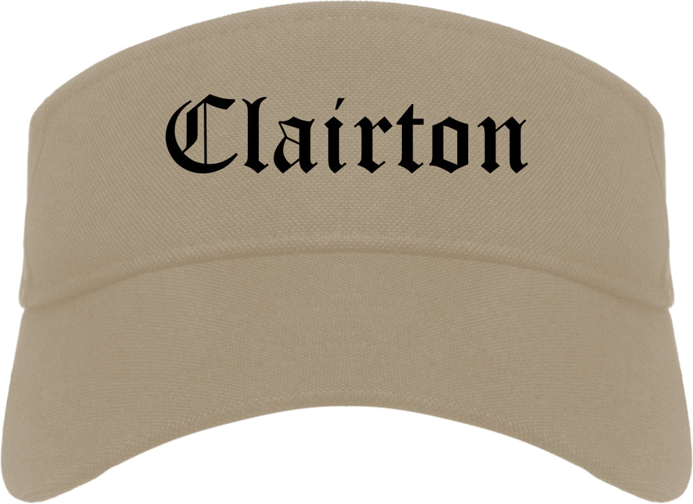 Clairton Pennsylvania PA Old English Mens Visor Cap Hat Khaki