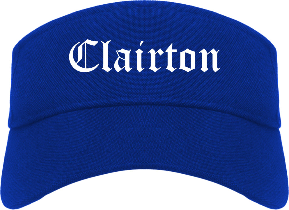 Clairton Pennsylvania PA Old English Mens Visor Cap Hat Royal Blue