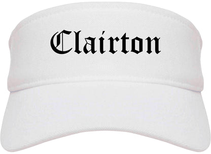 Clairton Pennsylvania PA Old English Mens Visor Cap Hat White