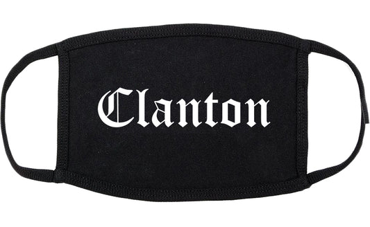 Clanton Alabama AL Old English Cotton Face Mask Black