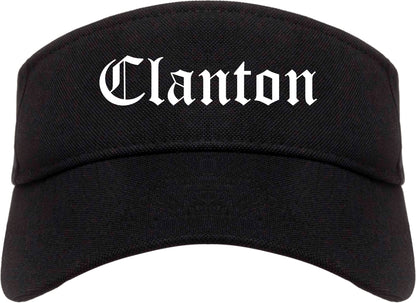 Clanton Alabama AL Old English Mens Visor Cap Hat Black