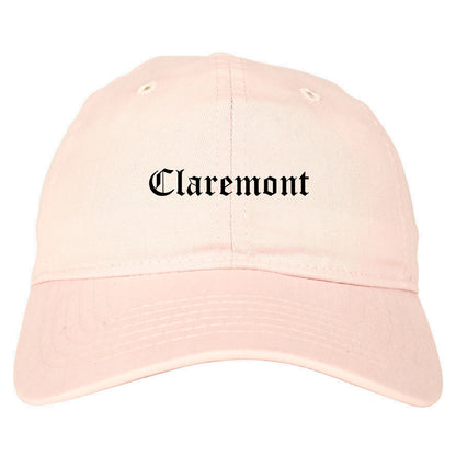 Claremont California CA Old English Mens Dad Hat Baseball Cap Pink