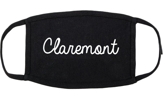 Claremont California CA Script Cotton Face Mask Black