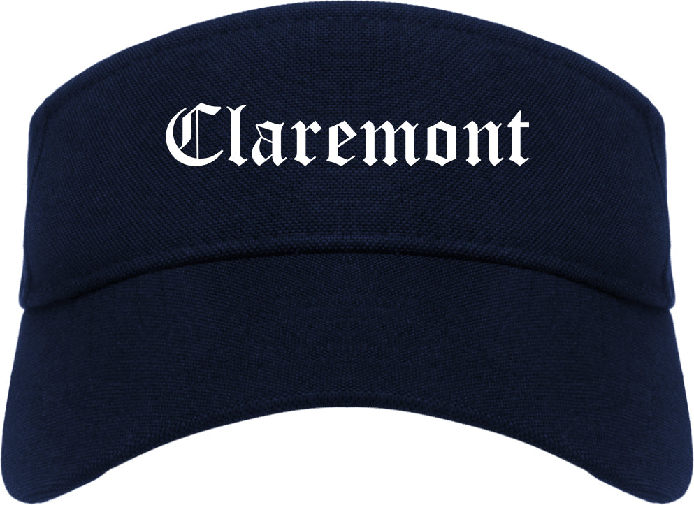 Claremont California CA Old English Mens Visor Cap Hat Navy Blue