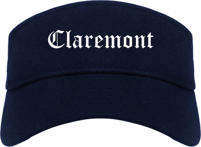 Claremont California CA Old English Mens Visor Cap Hat Navy Blue