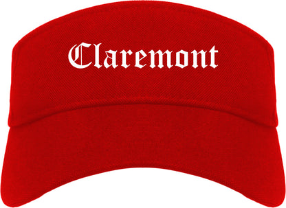 Claremont California CA Old English Mens Visor Cap Hat Red