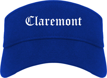 Claremont California CA Old English Mens Visor Cap Hat Royal Blue