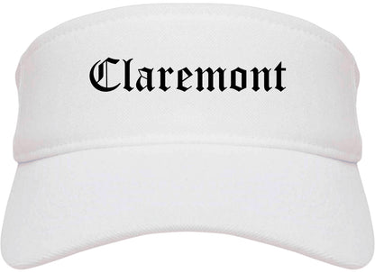 Claremont California CA Old English Mens Visor Cap Hat White