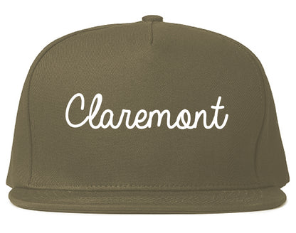 Claremont New Hampshire NH Script Mens Snapback Hat Grey