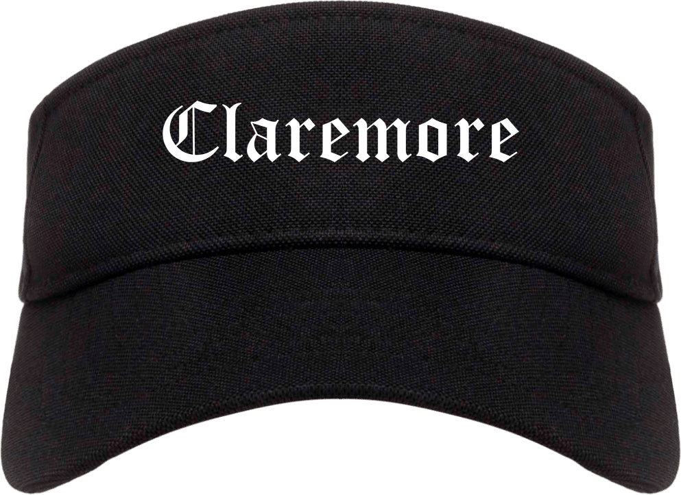 Claremore Oklahoma OK Old English Mens Visor Cap Hat Black