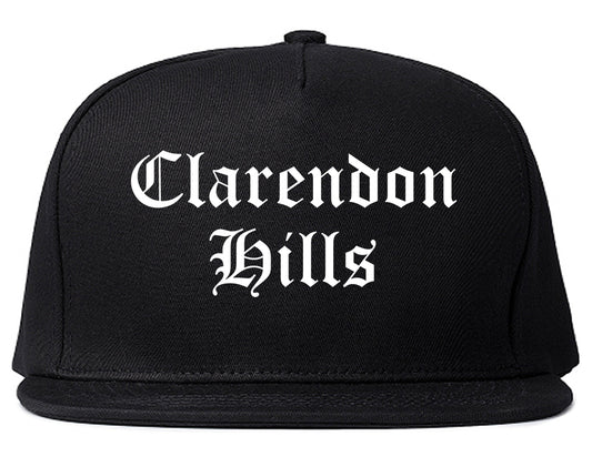 Clarendon Hills Illinois IL Old English Mens Snapback Hat Black