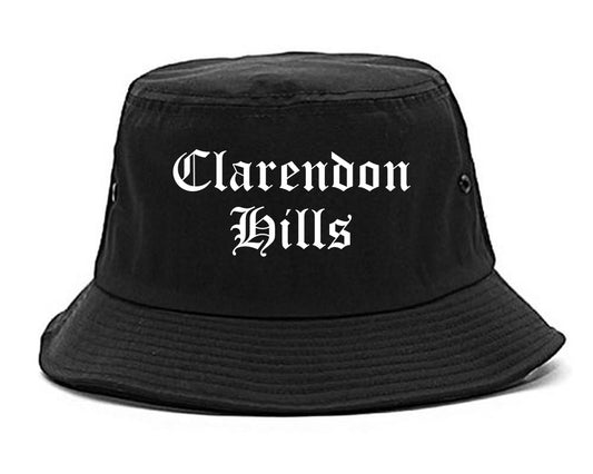 Clarendon Hills Illinois IL Old English Mens Bucket Hat Black