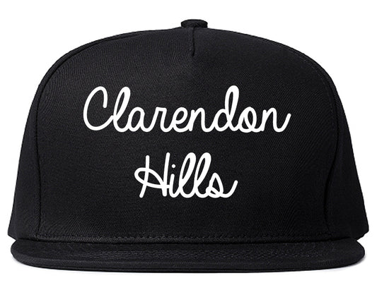 Clarendon Hills Illinois IL Script Mens Snapback Hat Black