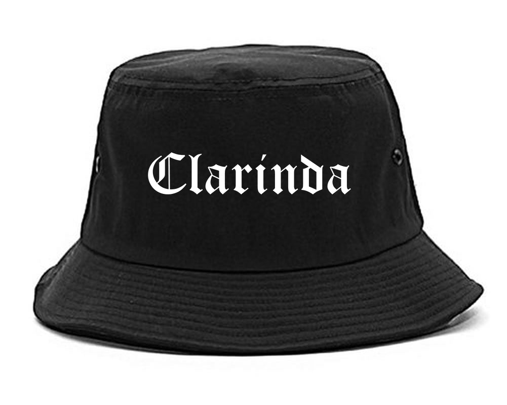 Clarinda Iowa IA Old English Mens Bucket Hat Black